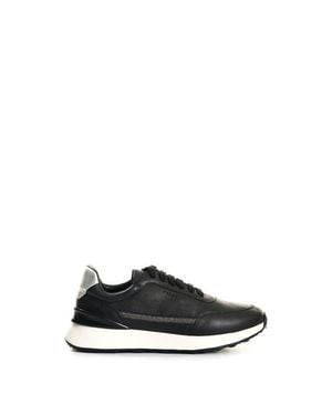 Velez Pearl Leather Sneakers With Millares Detail - Black