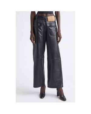 VAQUERA Backwards Leather Pants - Black