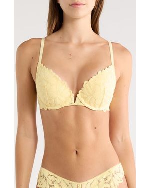 Etam Celeste Floral Lace Push-Up Underwire Bra - Natural