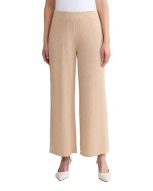 Kasper Wide Leg Ankle Pants - Natural