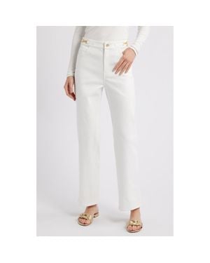 Kobi Halperin June Goldtone Trim Denim Jeans - White
