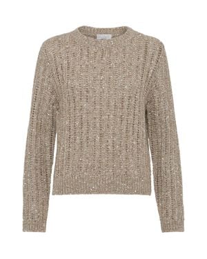 Brunello Cucinelli Dazzling Rib Sweater - Gray