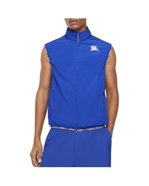 Burberry Check Trim Nylon Gilet - Blue