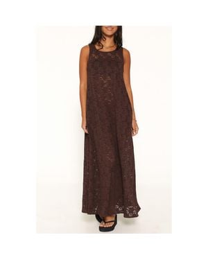 Petal & Pup Jessy Lace Maxi Dress - Brown