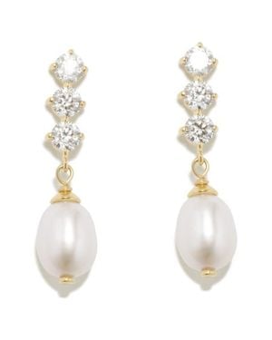 Completedworks Freshwater Pearl & Cubic Zirconia Drop Earrings - White