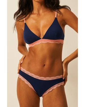 Stripe & Stare The Lace Triangle & Original Knicker Set - Blue