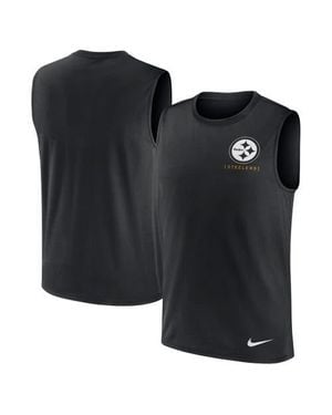Nike Pittsburgh Steelers Large Logo Performance Muscle Tank Top - Black