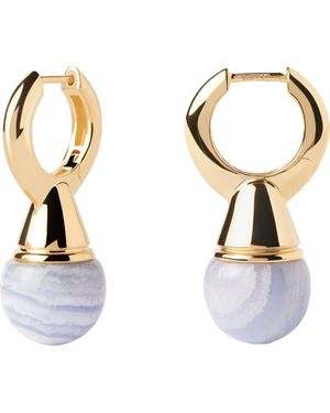 Pdpaola Agate Riviera Hoops - Metallic
