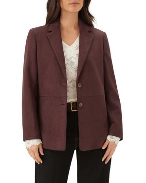 Karen Kane Faux Suede Blazer - Brown