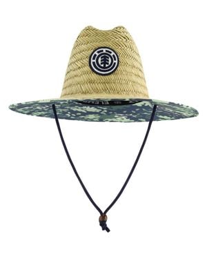 Element Woven Seagrass Lifeguard Hat With Camo Under Brim And Braided Chin Cord - Green