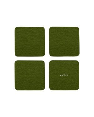 Graf & Lantz Bierfilzl Merino Wool Square Coaster Solid 4 Pack - Green