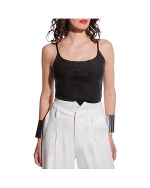 AS by DF Memphis Stretch Leather Camisole - Black
