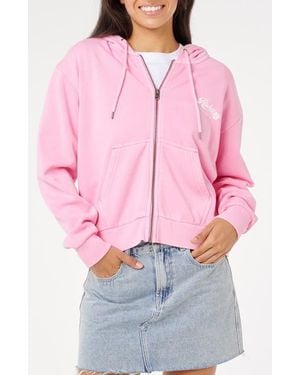 Rip Curl Aloha Graphic Print Relaxed Hoodie - Pink
