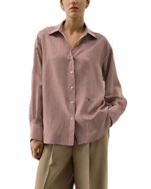 LILYSILK Ancora Oversized Striped Shirt - Brown