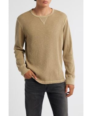 Treasure & Bond Thermal Waffle Slub Knit Long Sleeve T-Shirt - Natural