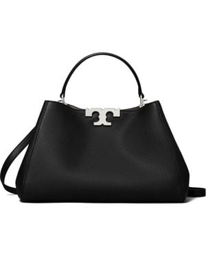 Tory Burch Eleanor Soft Leather Satchel - Black