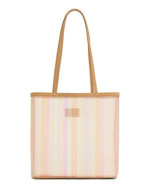 Mansur Gavriel Filo Stripe Mesh Tote - Natural