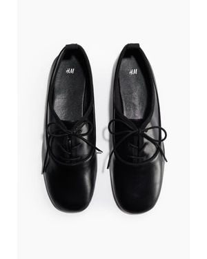 H&M Lace-Up Ballet Flats - Black