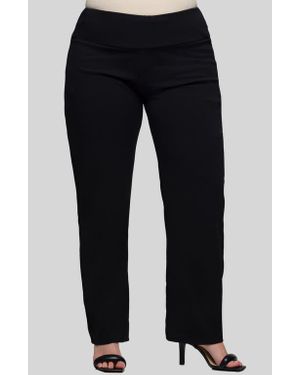 24seven Comfort Apparel High Waist Straight Leg Pants - Blue