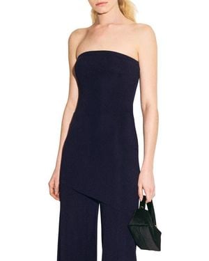 Mango Strapless Asymmetric Knit Top - Blue