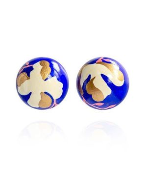 Saule Label Gaia Floral Mini Earrings - Blue