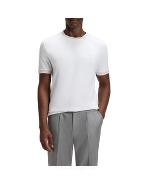 BOSS Tessler Slim Fit Cotton Ringer T-Shirt - Gray