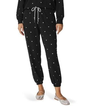 Splendid Love Lounge Embroidered Sweatpants - Black