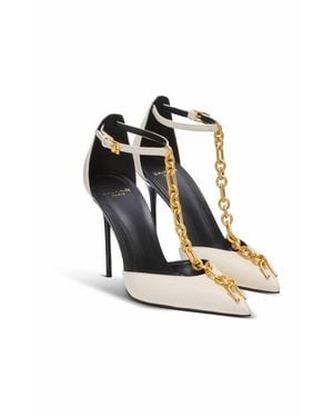 Balmain Leather Sync Heeled Mules 95 - Multicolor
