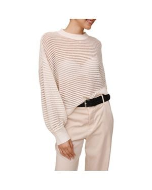 Bella Dahl Metallic Relaxed Crewneck Sweater - Natural