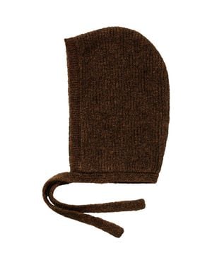 HYER GOODS Upcycled Alpaca Wool Tie Balabonnet - Brown