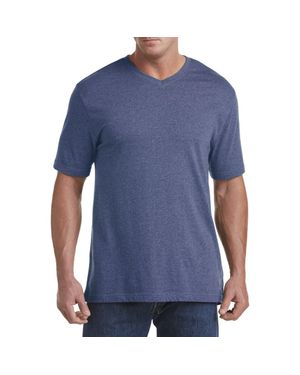 Harbor Bay by DXL Big & Tall Moisture-Wicking Jersey V-Neck T-Shirt - Blue