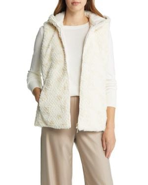 Gallery Faux Shearling Reversible Vest - White
