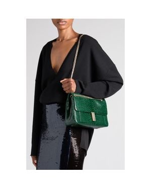 Tom Ford Mia Semishiny Python Embossed Calfskin Shoulder Bag - Black