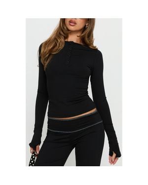 Princess Polly Kobee Mid Rise Jersey Pants - Black