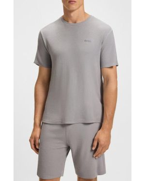 BOSS Ribbed Stretch Modal Pajama T-Shirt - Gray