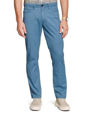 Johnston & Murphy Straight Leg Stretch Cotton 5-Pocket Pants - Blue