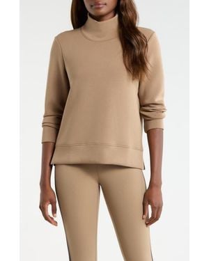 Mpg Dreamweave Recycled Polyester Blend Mock Neck Sweatshirt - Brown