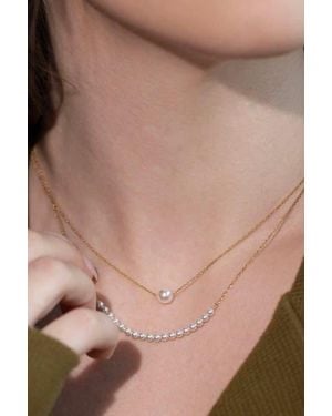 Bearfruit Jewelry Sterling 18K Plated Rosalie Cultured Pearl Necklace - Natural