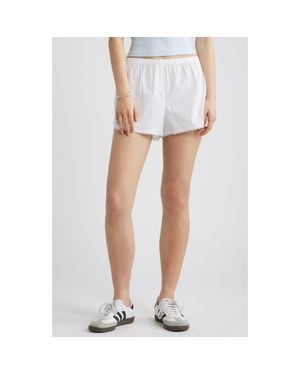 BP. Cotton Seersucker Boxer Shorts - White