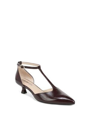 LifeStride Maruin Ankle Strap Pointed Toe Kitten Heel Pump - Brown