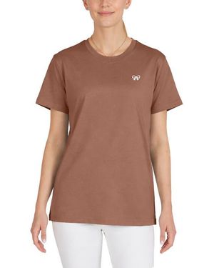 Alix Bow Jersey Tee - Brown