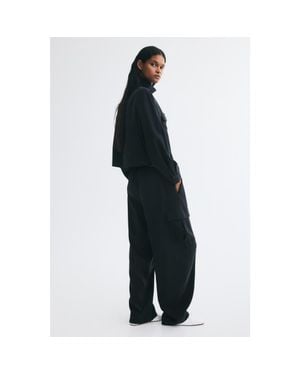 H&M Viscose-Blend Pull-On Pants - Black