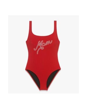 MCM Logo Print Swimsuit - Red