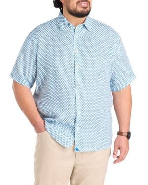 UNTUCKit, Fit By DXL Big & Tall Redcroft Linen Sport Shirt - Blue