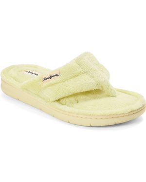 Dearfoams Wrenley Terry Thong Flip Flop Slipper - Yellow