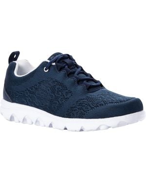 Propet Travelactiv Knit Lace-Up Sneaker - Blue