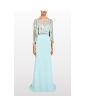 Jenny Packham Wanderlust Embellished-Details Maxi Dress - Blue