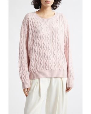 Johnstons of Elgin Lunan Cashmere Crewneck Sweater - Multicolor