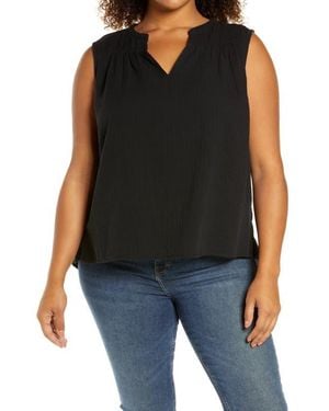 Caslon Gathered A-Line Tank - Black