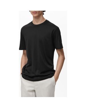 Mango Slim Fit Cotton T-Shirt - Black